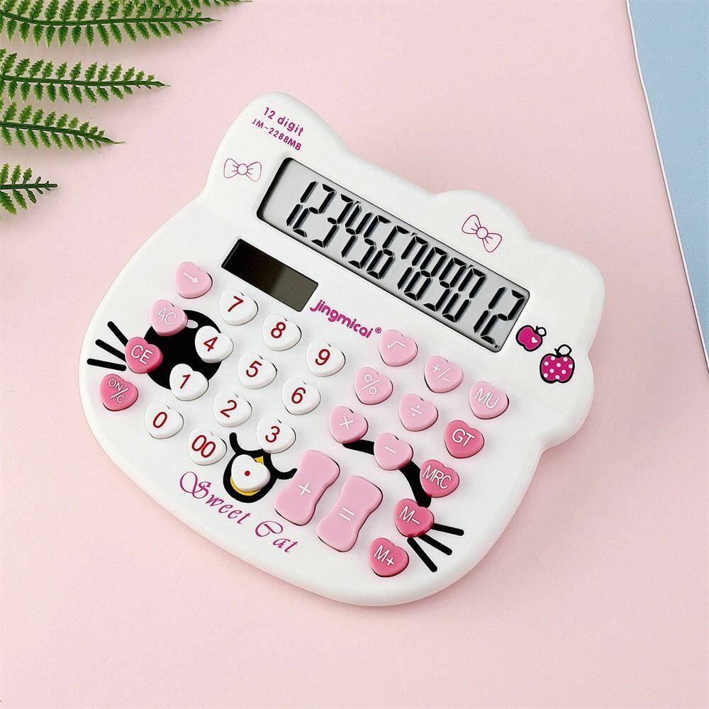 MMLUCK Student Cute Electronic Calculator School Stationery Desktop Calculator Study Accessoires School Office Math Calculator KT Calculator Function Calculator Digit Calculator