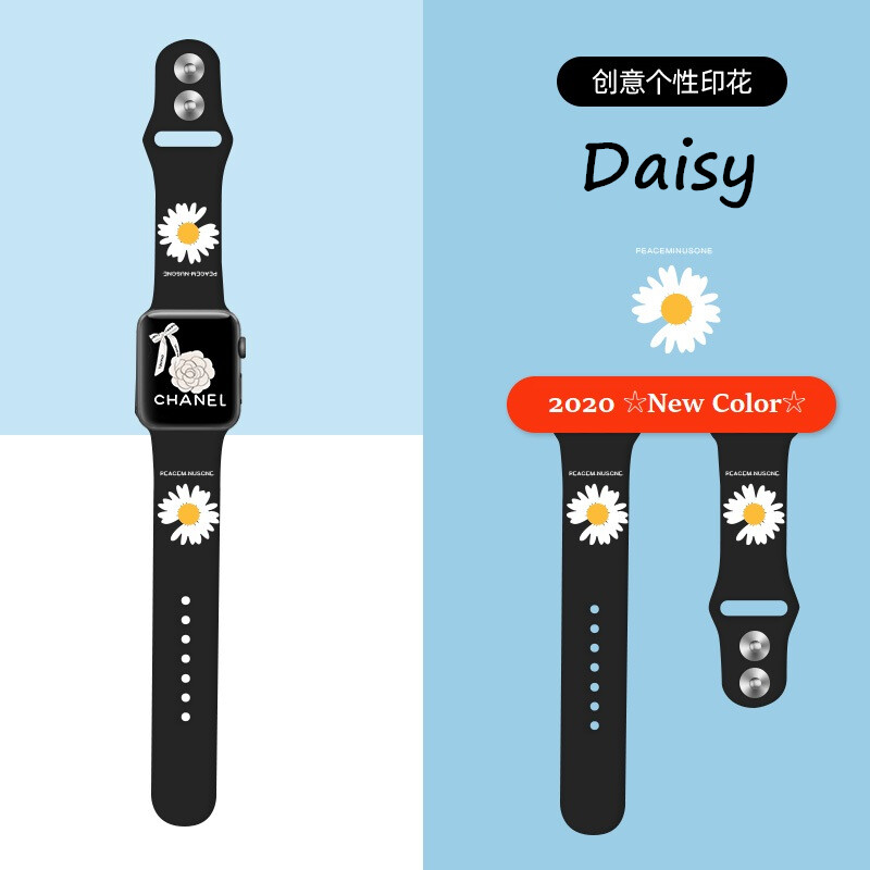 VUAERANG Soft Strap Applicable for i Watch 7 41mm 45mm Silicone Strap Compatible for Apple Watch SE 6 5 4 40mm 44mm Cartoon Printing Generation Silicone Sports Watchband for i Watch Series 3 2 1 38mm 42mm