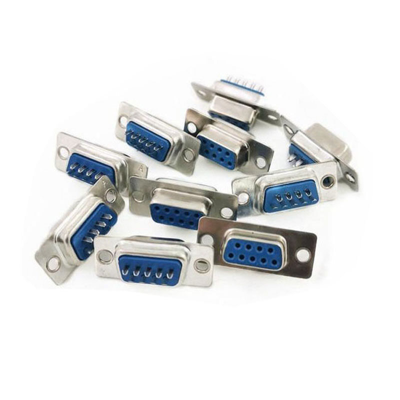 10 Bộ RS232 cổng nối tiếp song song DB9 2-Hàng 9 pin D Sub 10pcs nam/nữ đầu nối hàn + 10pcs vỏ nhựa Bìa