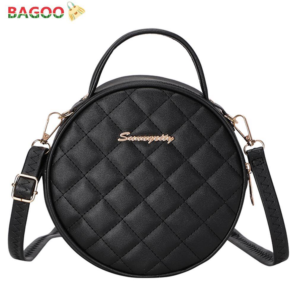 Túi Đeo Vai Da Họa Tiết Lưới Thời Trang Cho Nữ, Túi Đưa Thư Đeo Chéo, Ví Nữ Tròn Nhỏ Màu Trơn Thường Ngày Túi Xách