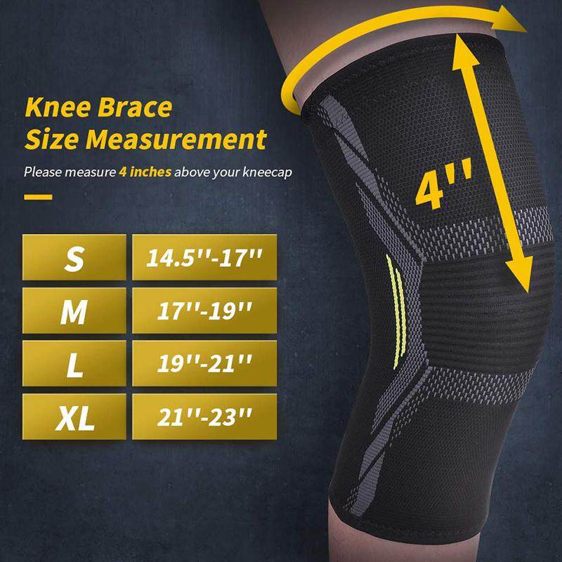 XL Knee Support Knee Brace Knee Compression Sleeve 2 Pack of 3D Knitting Elastic Flexible Breathable Anti-Slip Injury Prevention Pain Relief for Men Women MUBYTREE