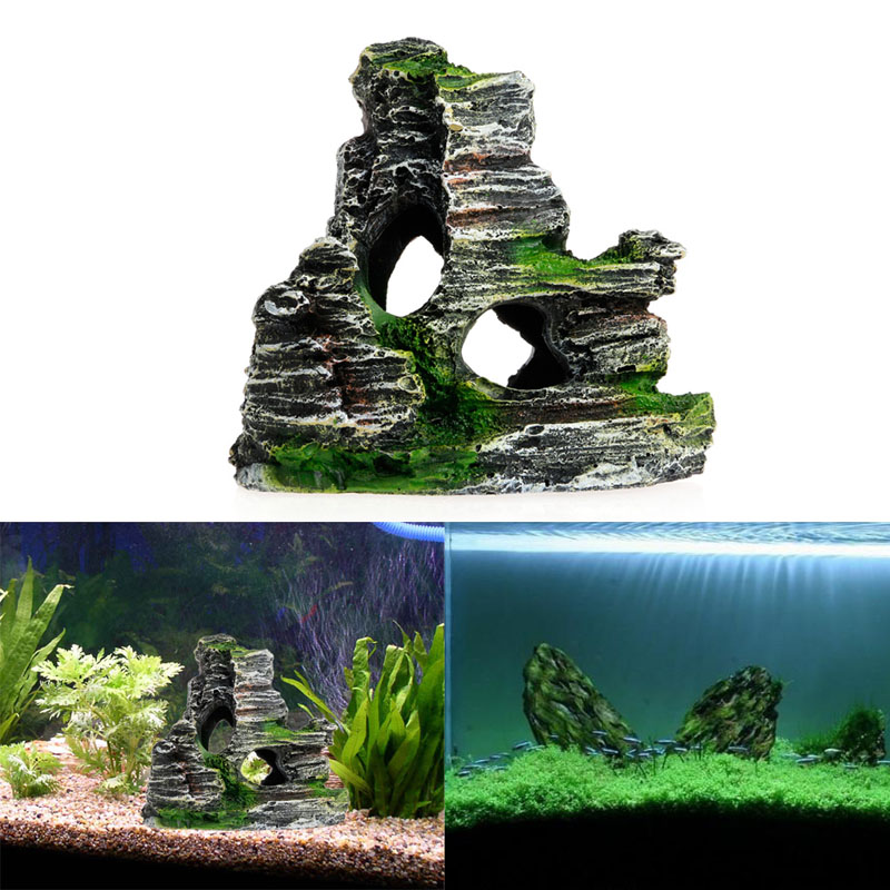 Mountain View Aquarium Rockery Hiding Cave Tree Fish Tank Ornament Decoration