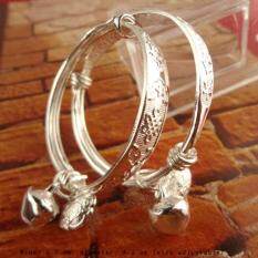 Fancyqube Có Thể Điều Chỉnh Dễ Thương 1 Bé Trẻ Tặng Bạc Tây Tạng Lắc Tay Vòng Tay Chạm Khắc Hoa Văn Trang Sức