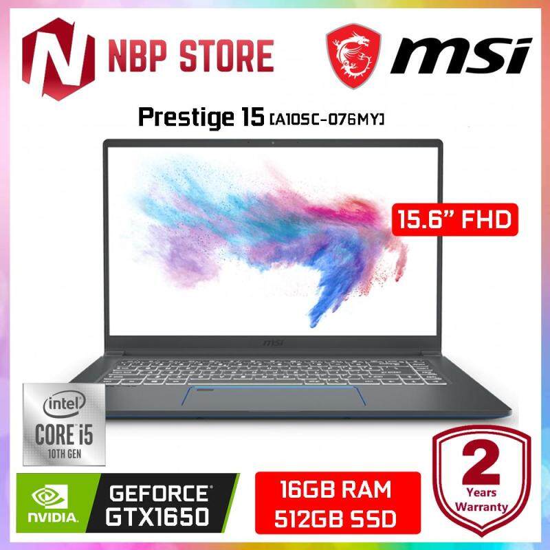 MSI Prestige 15 A10SC-076MY 15.6 FHD IPS Laptop ( I5-10210U, 16GB, 512GB, GTX1650 4GB Max-Q, W10 ) Malaysia