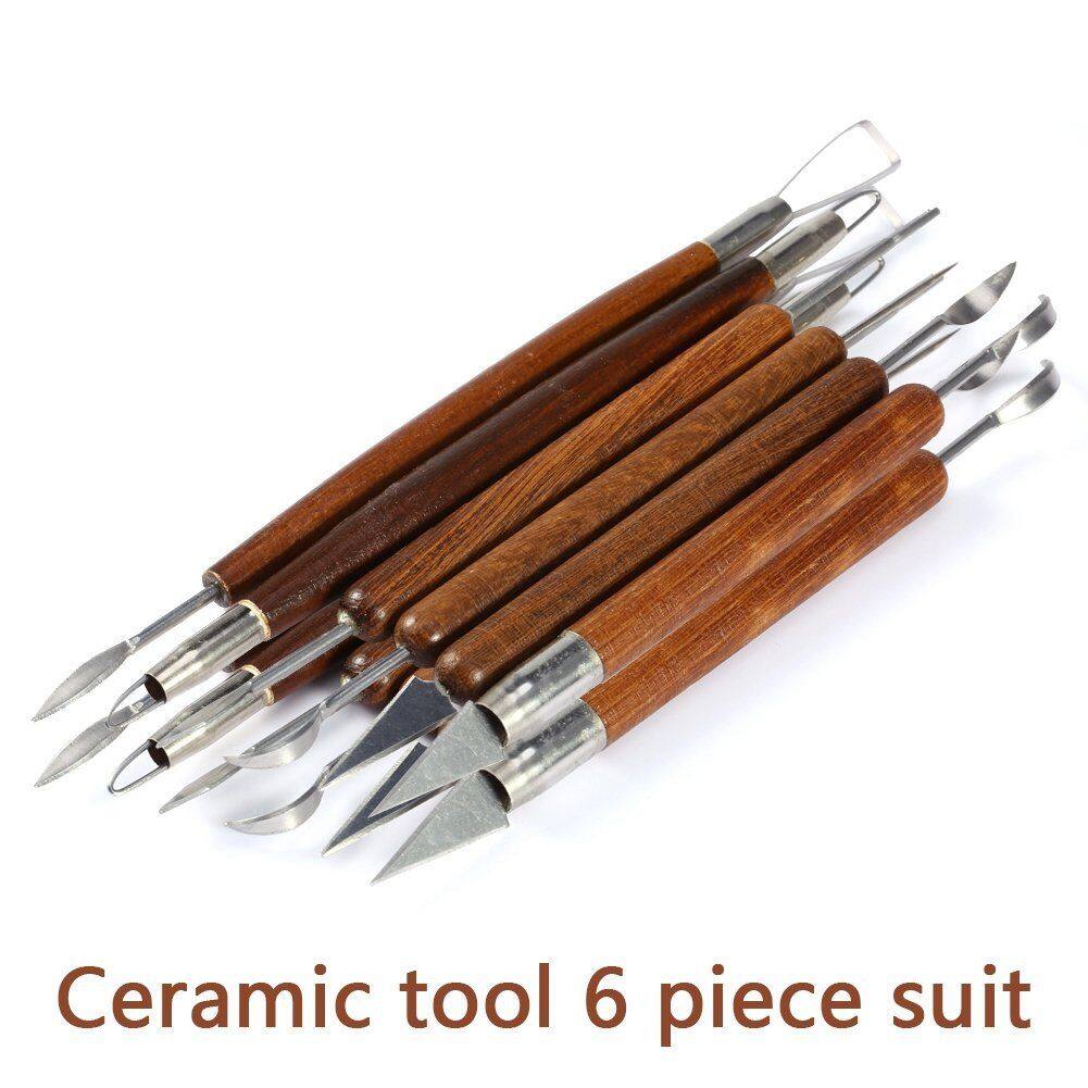 Bộ 6 Sản Phẩm Điêu Khắc Đất Sét Dụng Cụ Gốm Chạm Khắc Sáp Tạo Hình Bằng Polymer Mới