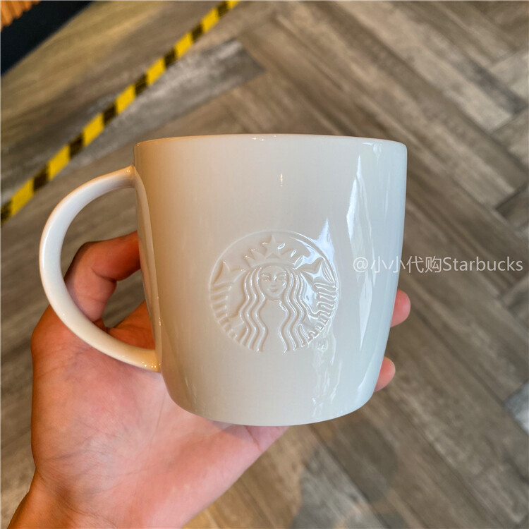 Starbuck Cup In Store Cup Tea Cup Mug White Classic Relief Logo Ceramic Water Cup