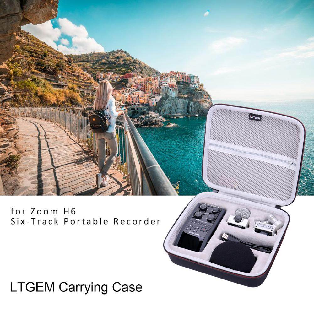 Ltgem eva black hard case for zoom h6 six-track portable recorder