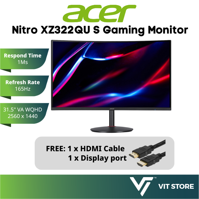 Acer Nitro XZ322QU S Widescreen Gaming Monitor 31.5" VA Curved WQHD