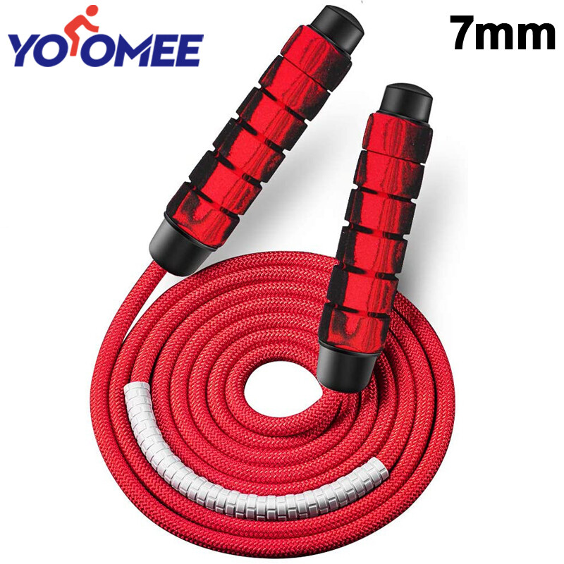 Yoomee Jump Rope, Portable Fitness Exercise Workout, Rope Skipping with Adjustable Length Without Tangle, Antiskid Memory Foam Handle, Built In 360 ° Precision Steel Bearing