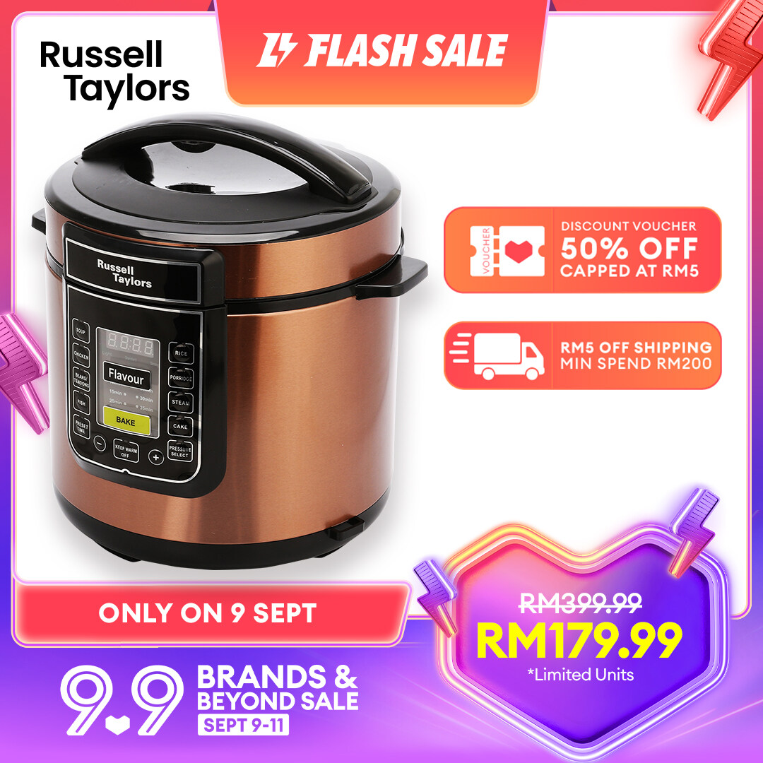 Russell Taylors 6L Electric Pressure Cooker PC-60, stainless steel pot - Multi Cooker Rice Cooker