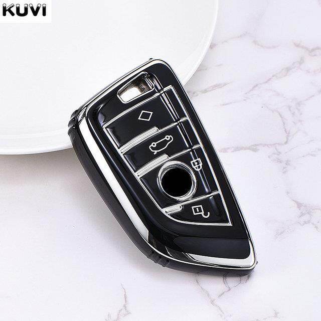 Kuvi new tpu car key case cover shell fob keychain for bmw x3 x5 x6 f30 f34 e60 e90 f10 e34 e36 f20 g30 f15 f16 1 3 5 7 series