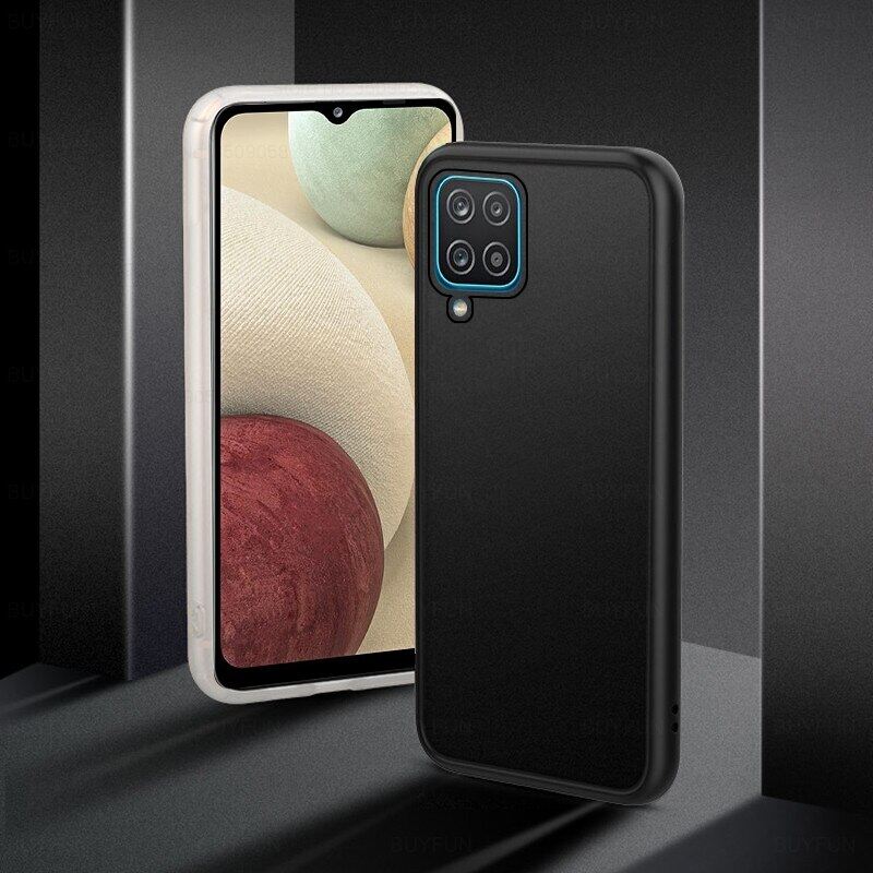 For Samsung Galaxy A12 Phone Case Translucent Matte Frosted Case PC with Soft Touch Designed Poly-Chromatic Independent Button Matte Finish Back Cover for Samsung A12
