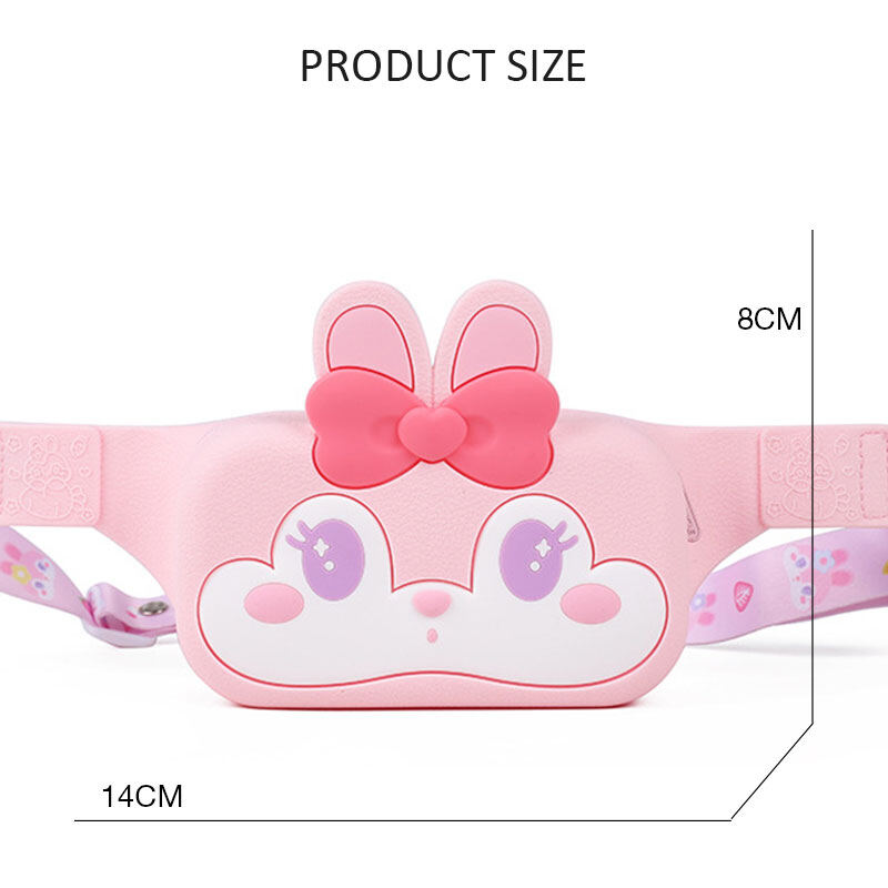 IP Cute Rabbit silicone chest pack cartoon student diagonal span pack Strawberry Bear children's pack
