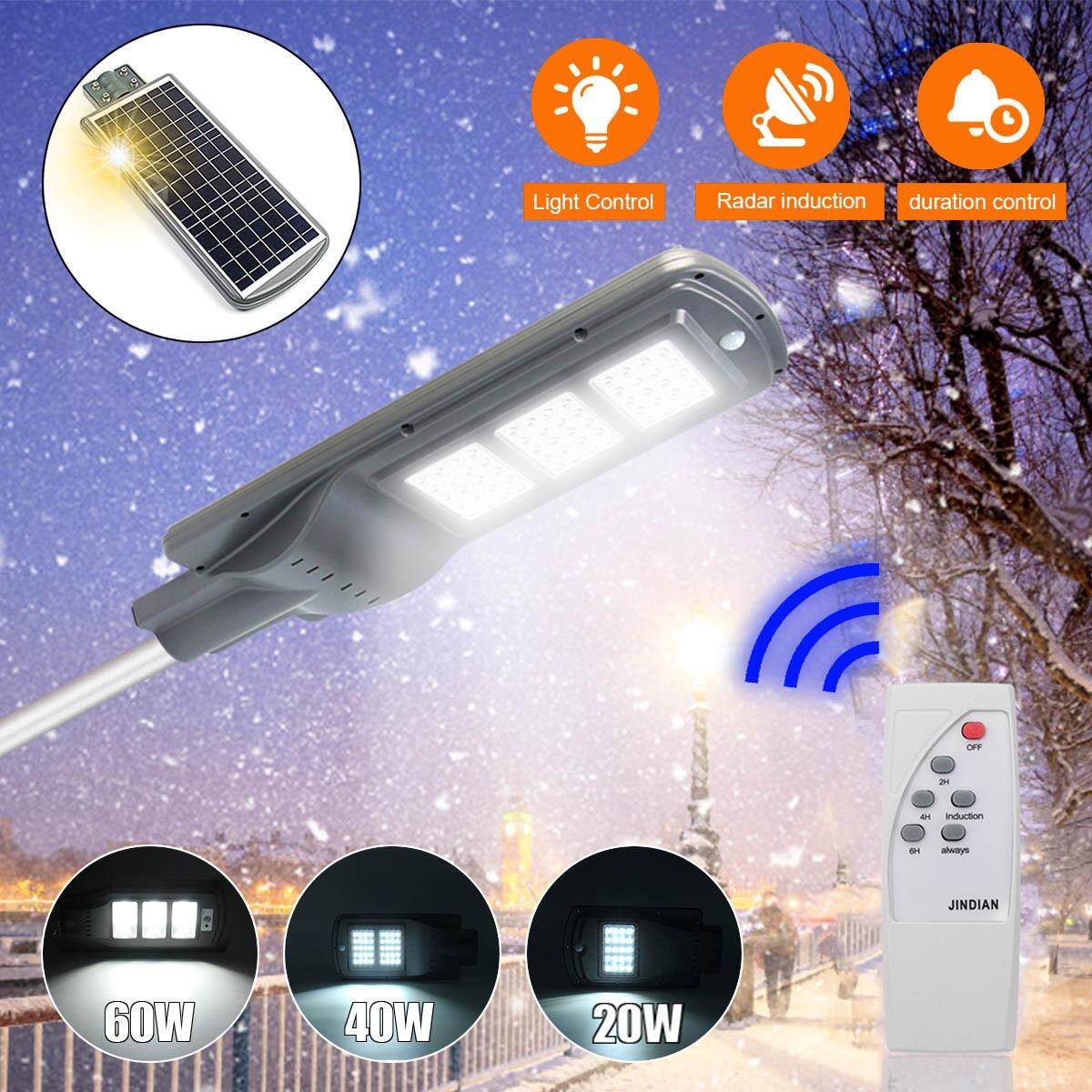 【Free Vận Chuyển + Đèn Flash Deal】60W Từ Xa Điều Khiển Năng Lượng Mặt Trời ĐÈN LED Đường Phố Khu Vực Chiếu Sáng Hoàng Hôn-Bình Minh Cảm Biến Chống Thấm Nước An Ninh Sân Ánh Sáng