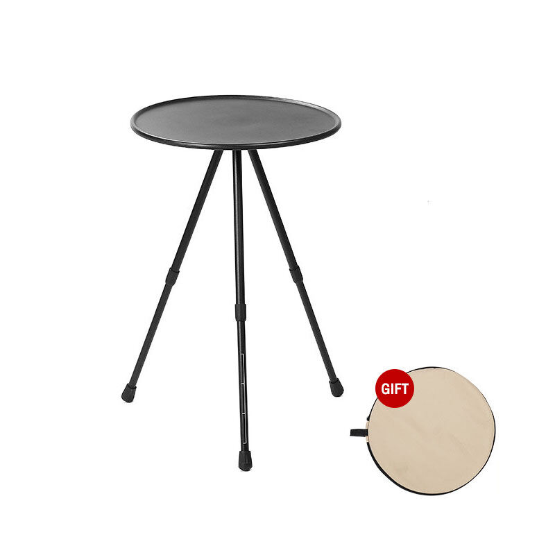 DEUKIO Outdoor mini round table aluminum alloy folding table portable camping table ultra-light three-leg table camping table adjustable table