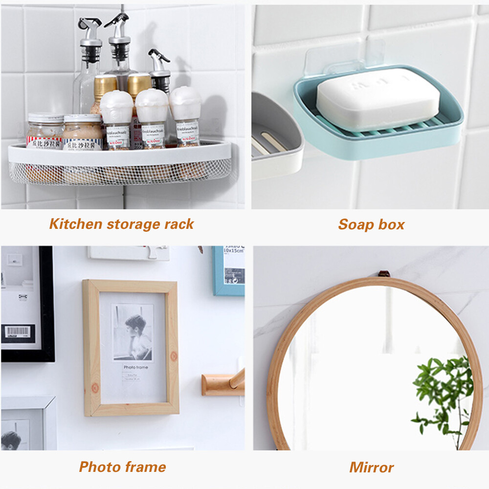 Plastic Multi-purpose Strong Traceless Adhesive Hook Without Punching and Nail-free Adhesive Hook Female Buckle