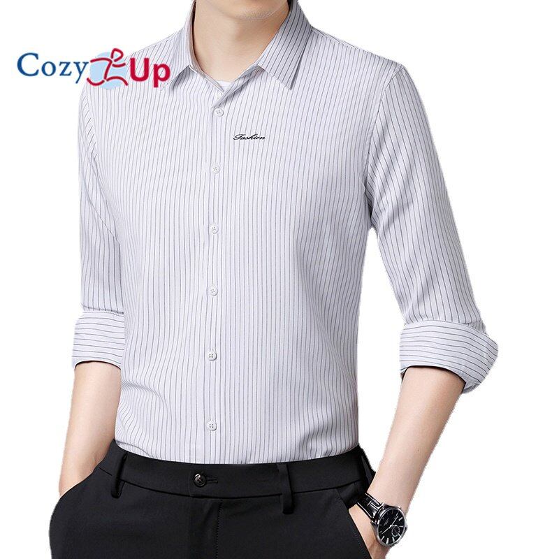 Cozy Up Áo Sơ Mi Dài Tay Phong Cách Anh Mỏng Có Ve Áo Bằng Polyester Batik Sọc