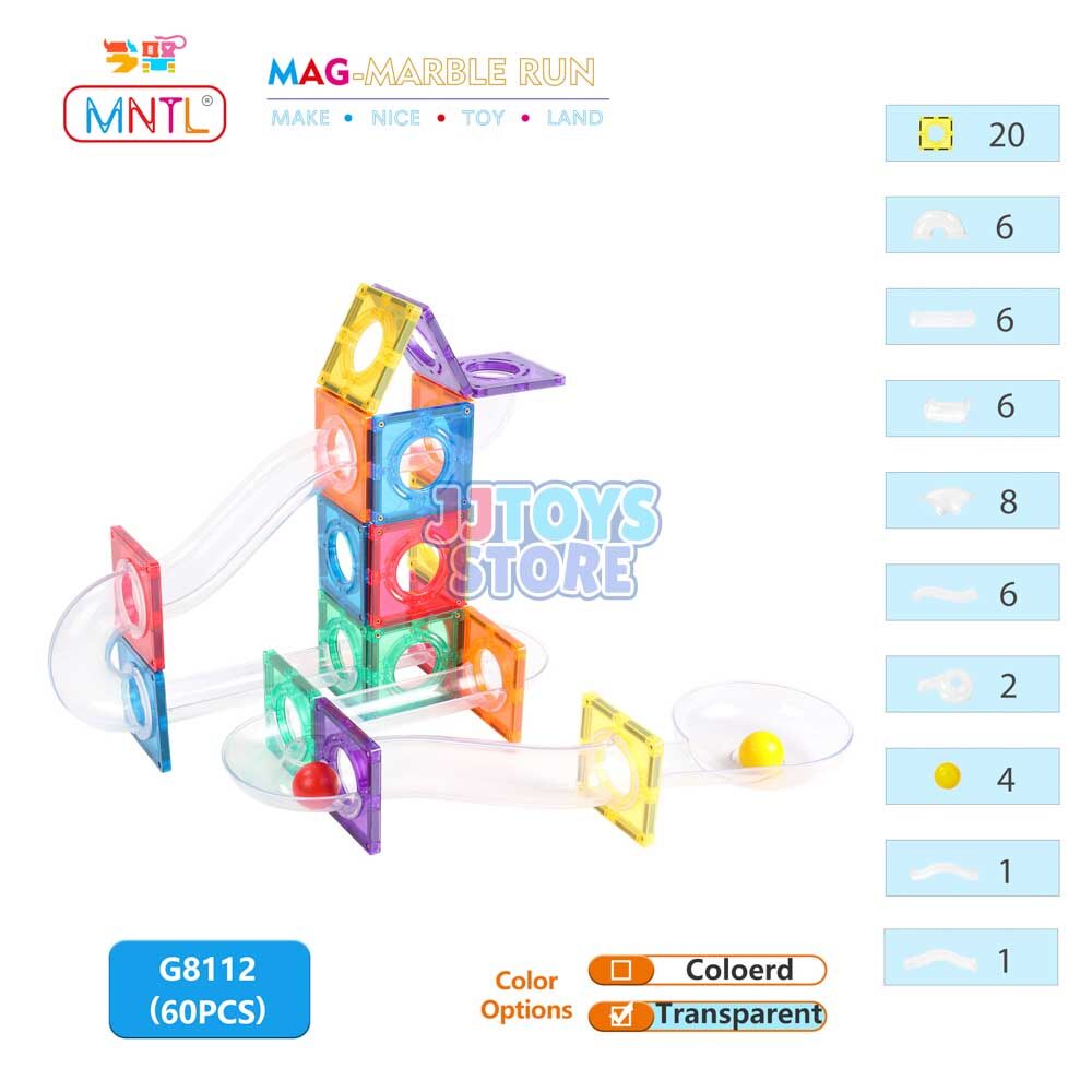 MNTL 60 Piece MAGMarble Run Tiles Set Lazada