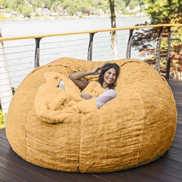 Giant fur discount bean bag chair