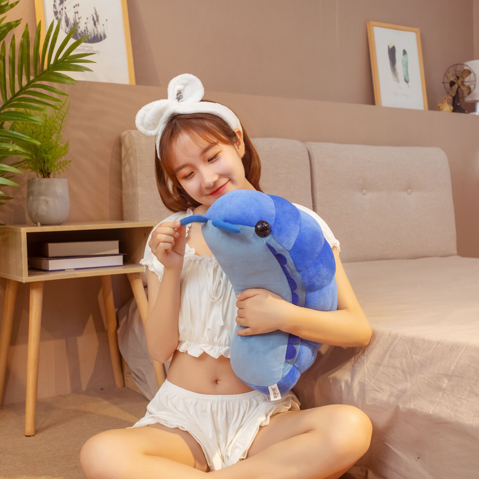 Creative Cute Doll Pillow Super Soft Comfortable PP Cotton Simulation Caterpillar Plush Stuffed Toy Birthday Gifts