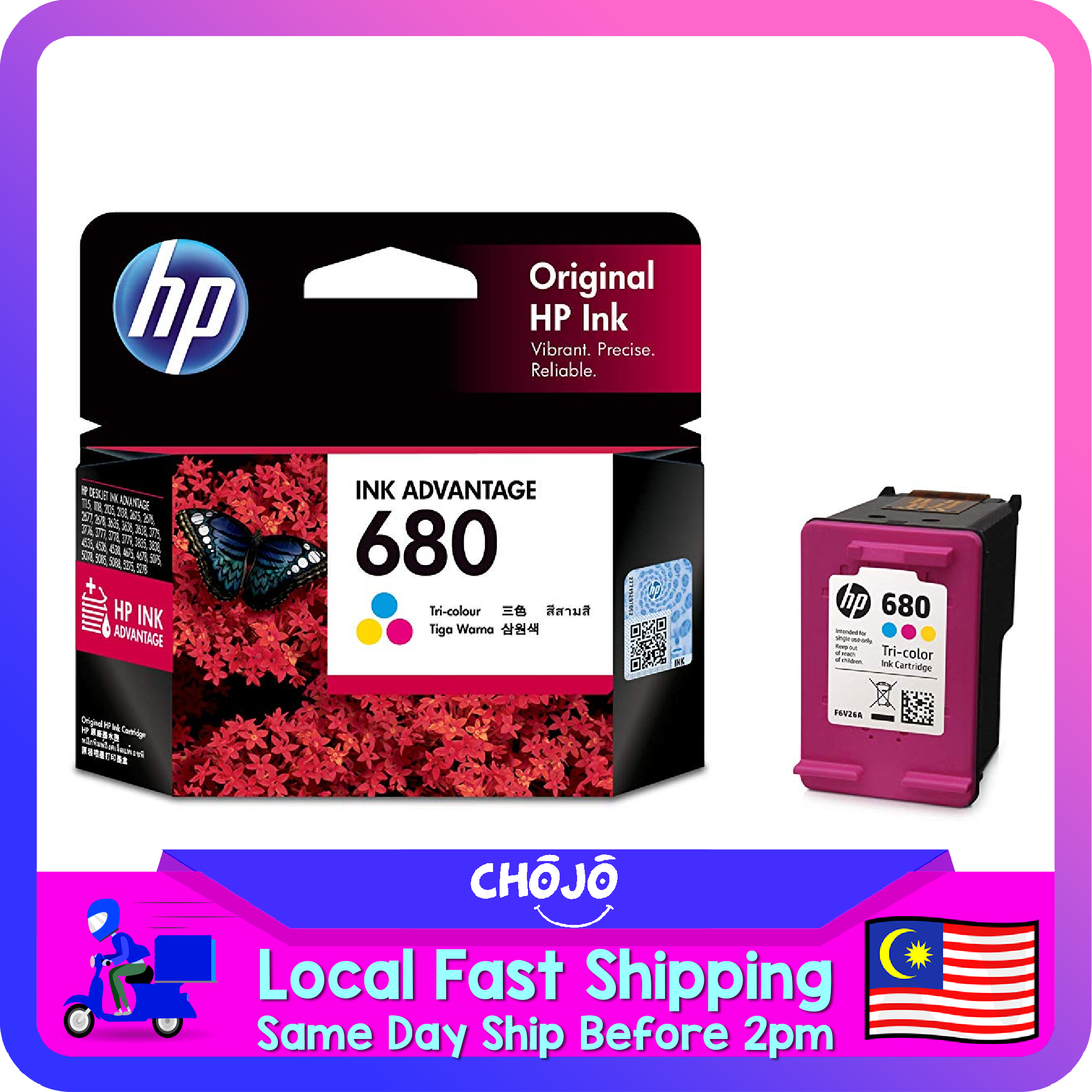 HP 680 Tri-color Original Ink Advantage 