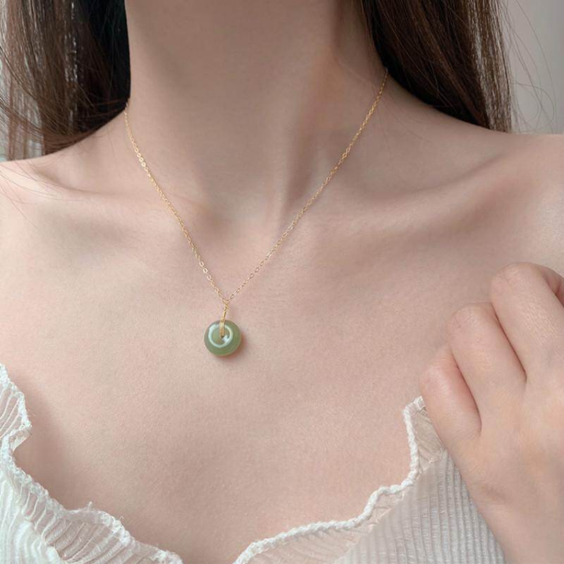 Natural Jade Necklace Female Girl Safe Necklace Jewelry Accessories