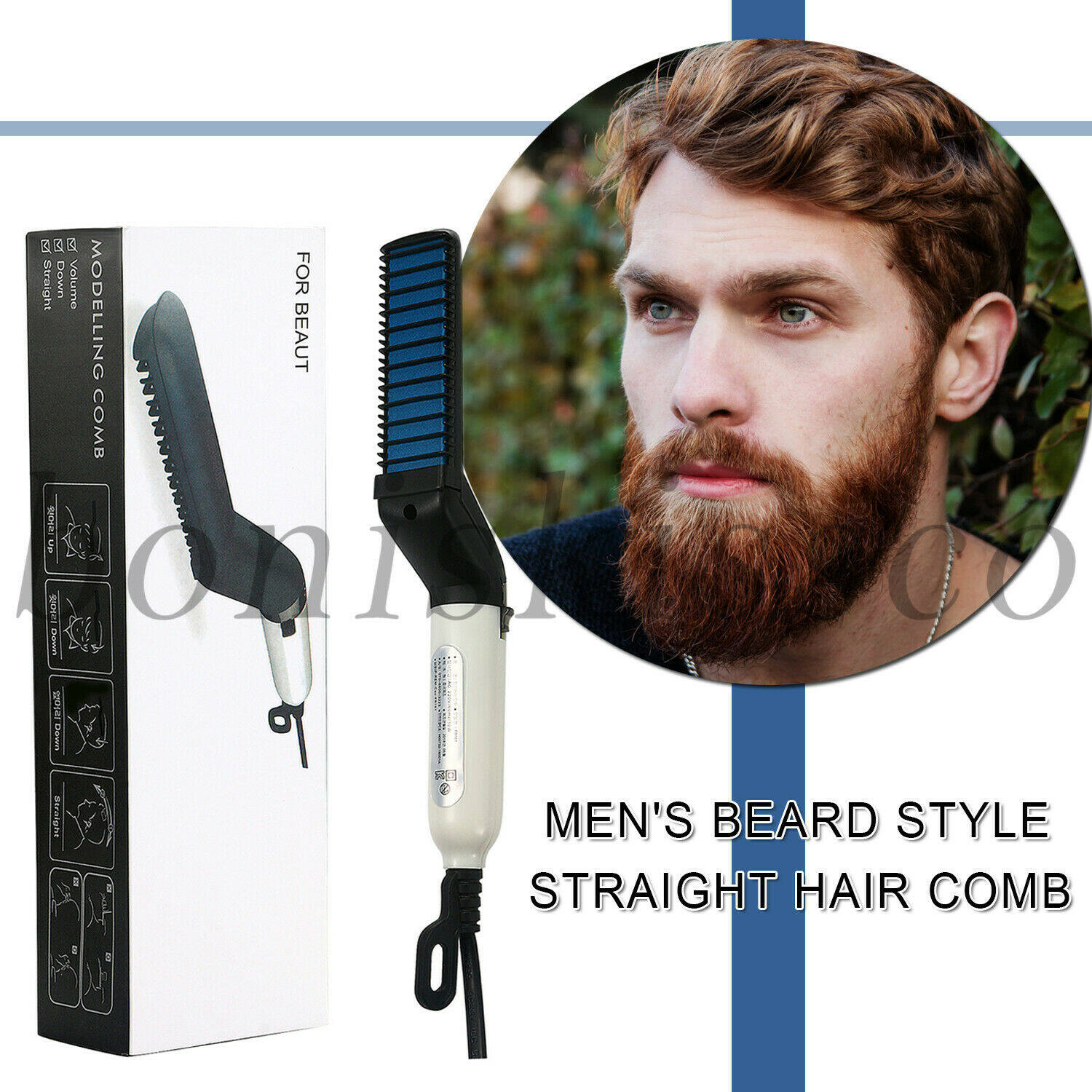 Electric Hair Comb Beard Straightener Brush for Men