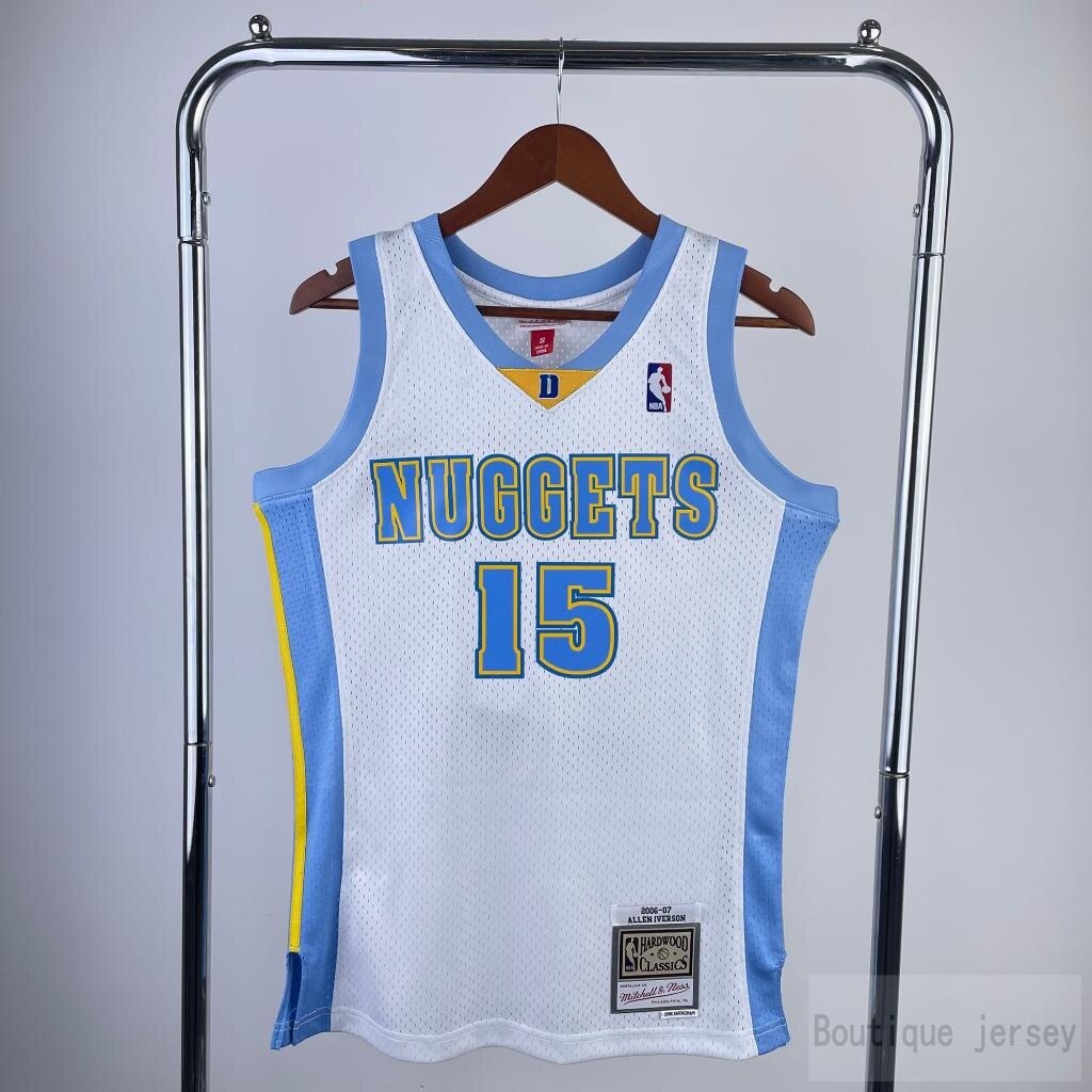 Men's Denver Nuggets Carmelo Anthony Mitchell & Ness Light Blue 2003-04  Hardwood Classics Authentic Player Jersey