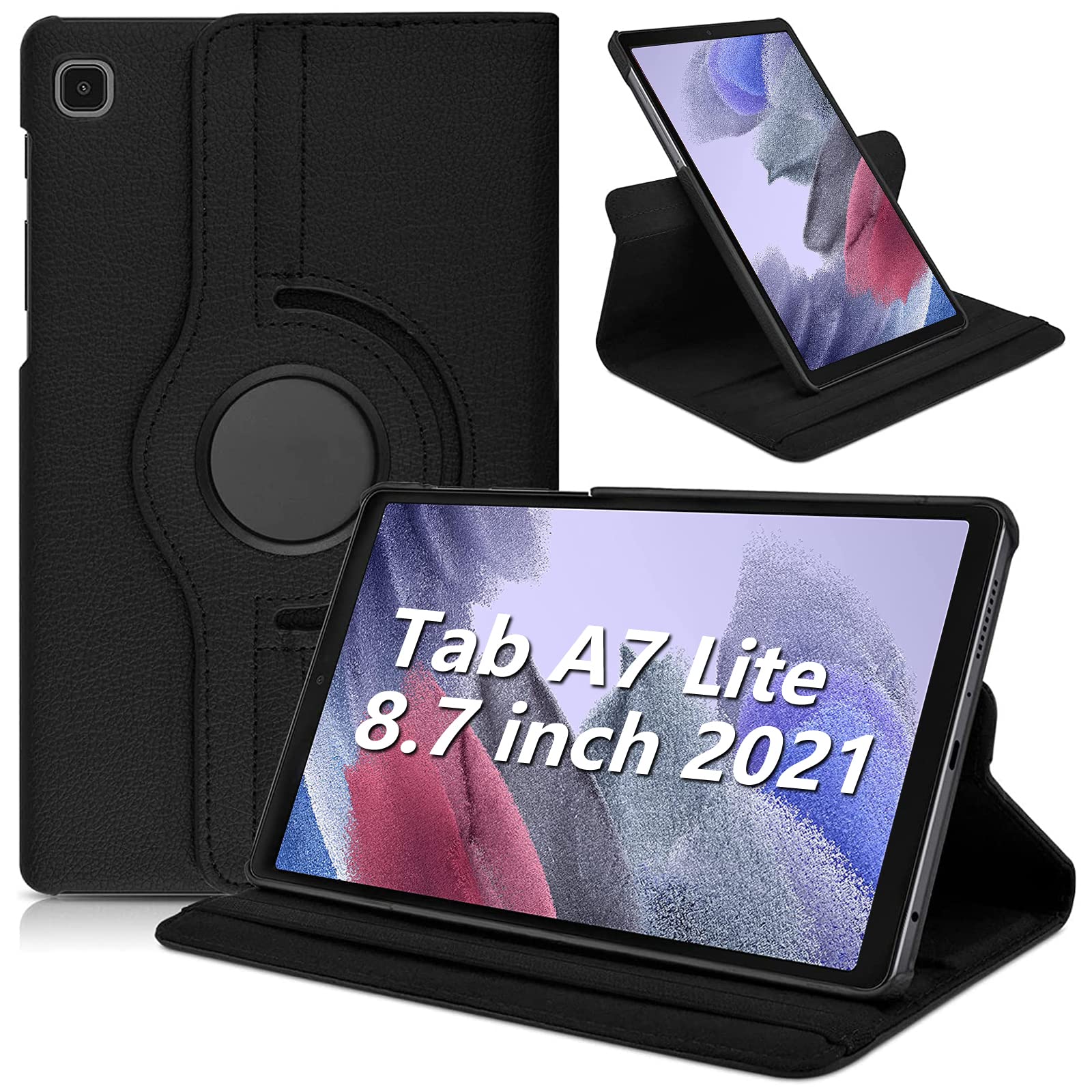 Trường hợp đối với Samsung Galaxy Tab A7 Lite 8.7 "2021 SM-T220/t225 chất liệu da PU cuốn sách trường hợp đứng chức năng ngủ tự động/wake xoay Bìa