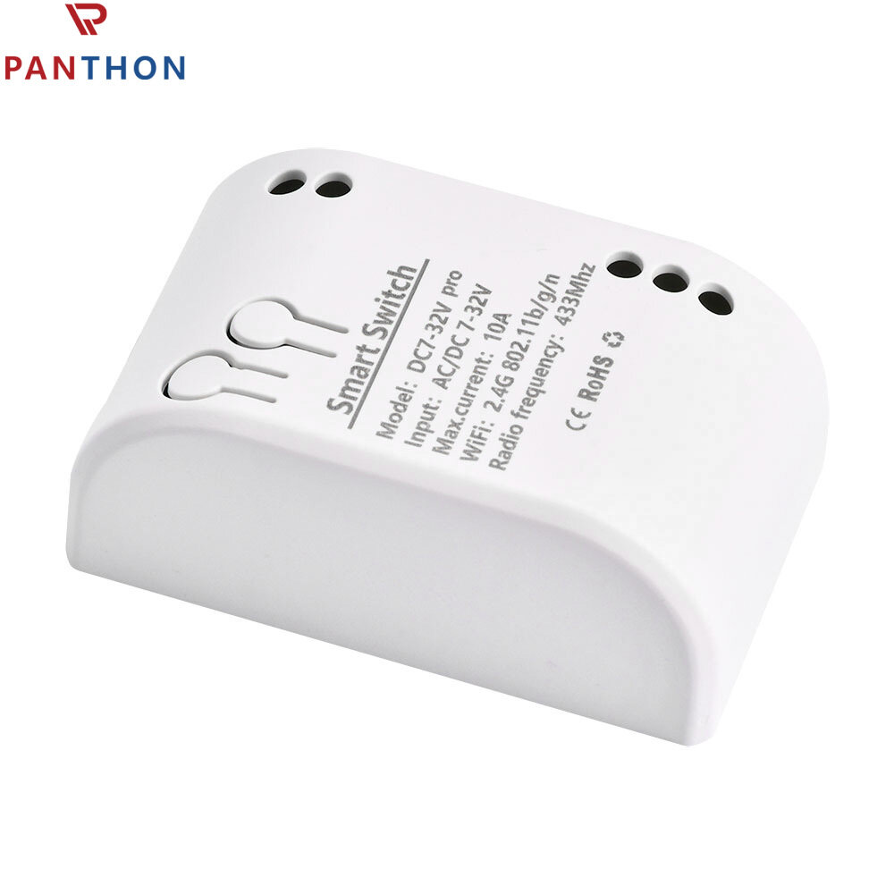 PANTHON EWelink Smart WiFi Relay Module DC 5V 12V 24V Switch Relay Timer Wireless Remote Control Inching/Self-locking for Google Home