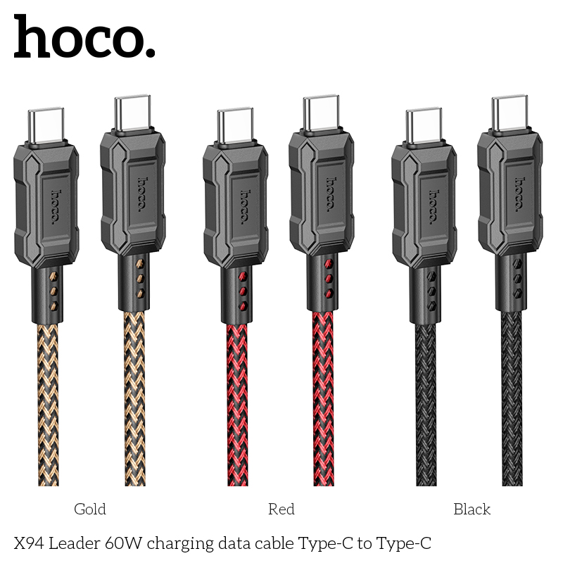 Hoco Original X94 Type-C to Type- C Cable 3A 60W Fast Charging Cable USB Type C for Samsung S10 Xiaomi Mobile Phone USB PD Charger Type-C Cable