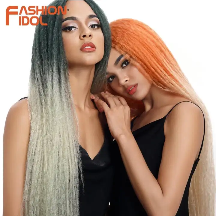 Fashion Idol Afro Kinky Straight Hair Weave Long Braided Wig