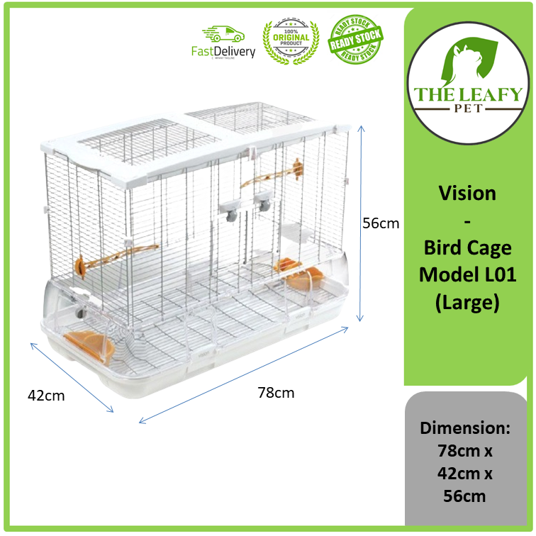 Vision Bird Cage Model L01 Large ( 78cm x 42cm x 56cm (H) ) Lazada