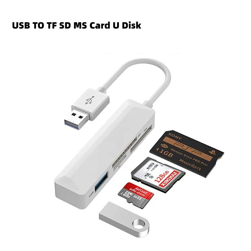 4 Trong 1 đầu đọc thẻ Chiếu Sáng/USB/Loại C Để MS SD thẻ TF U Đĩa Adapter Cho Sony thẻ nhớ Pro Duo Đầu đọc thẻ Cho iPhone Xiaomi Realme Máy Tính Xách Tay Chuyển Đổi
