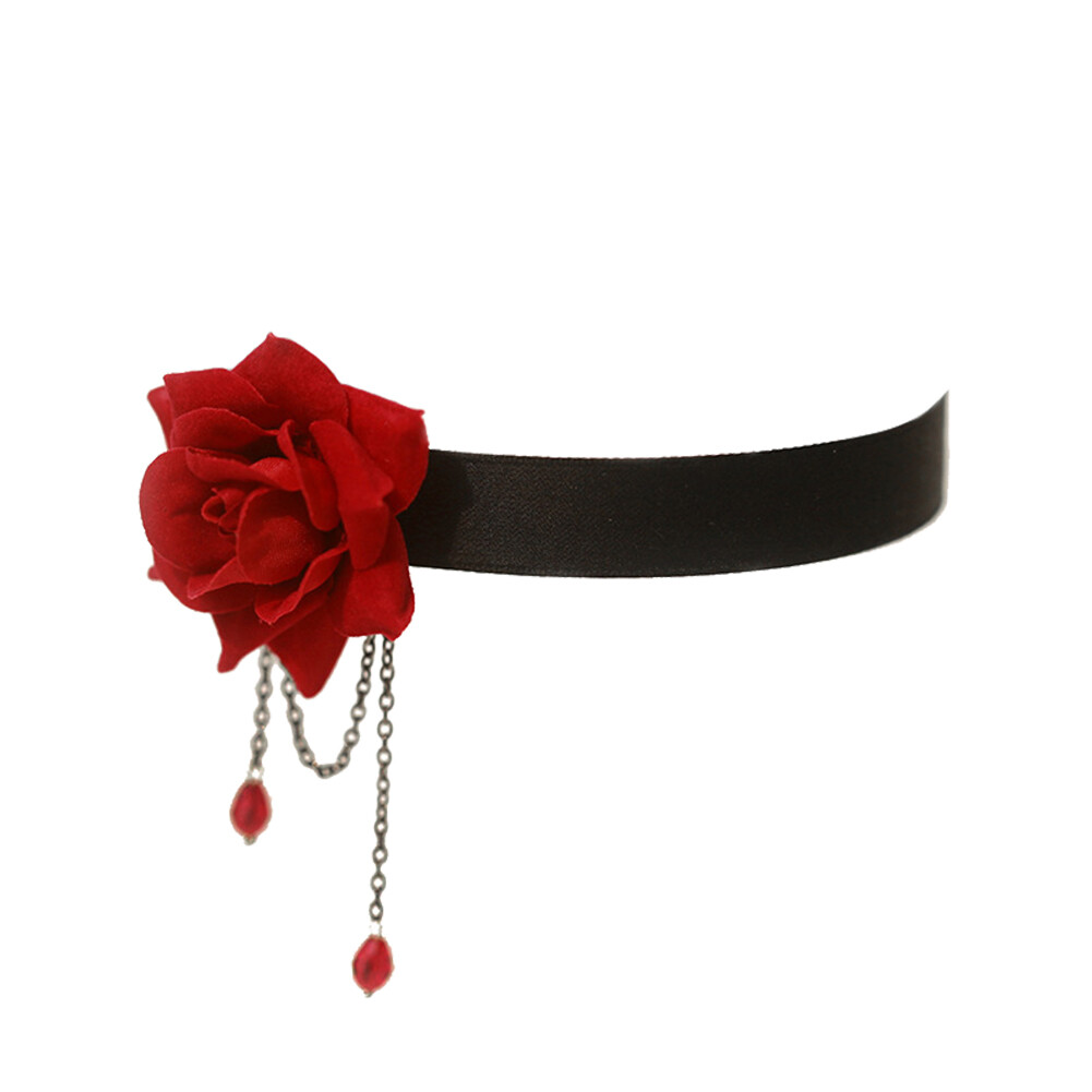 BEAUTYBIGBANG vòng Cổ Choker Ren Thanh Lịch Cổ Điển Với Họa Tiết Hoa Hồng Và Dây Chuyền Xương Đòn Gothic Lolita Màu Đen
