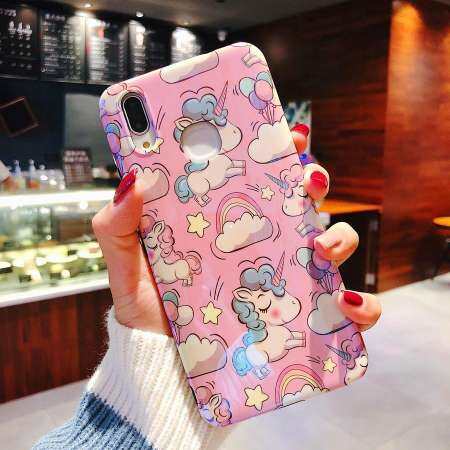 ภาพวาดยูนิคอร์นเคสสำหรับ VIVO V11i แฟชั่น Blue Ray กระจกซิลิโคนฝาหลังสำหรับ VIVO V11i เคสโทรศัพท์