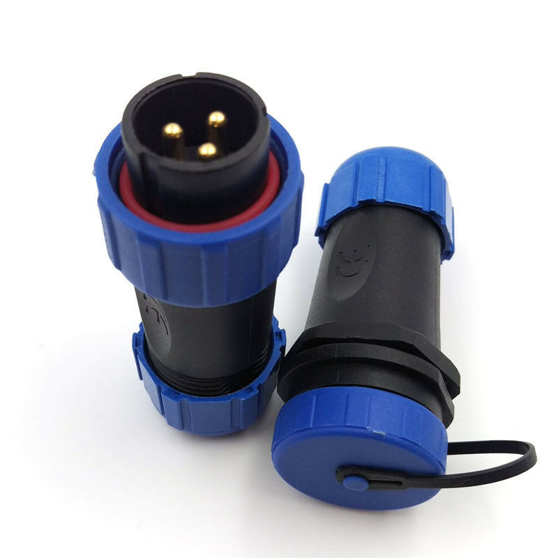 SP21 3Pin Pair Panel Mount Waterproof Connector Plug Socket Wire Connectors 30A