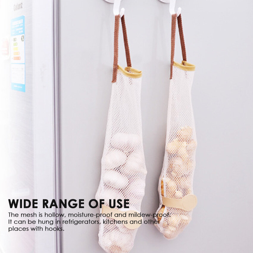 Hangable Fruit And Vegetable Storage Mesh Bag Portable Handle Kitchen Multifunctional Hollow And Breathable Hanging Bag
