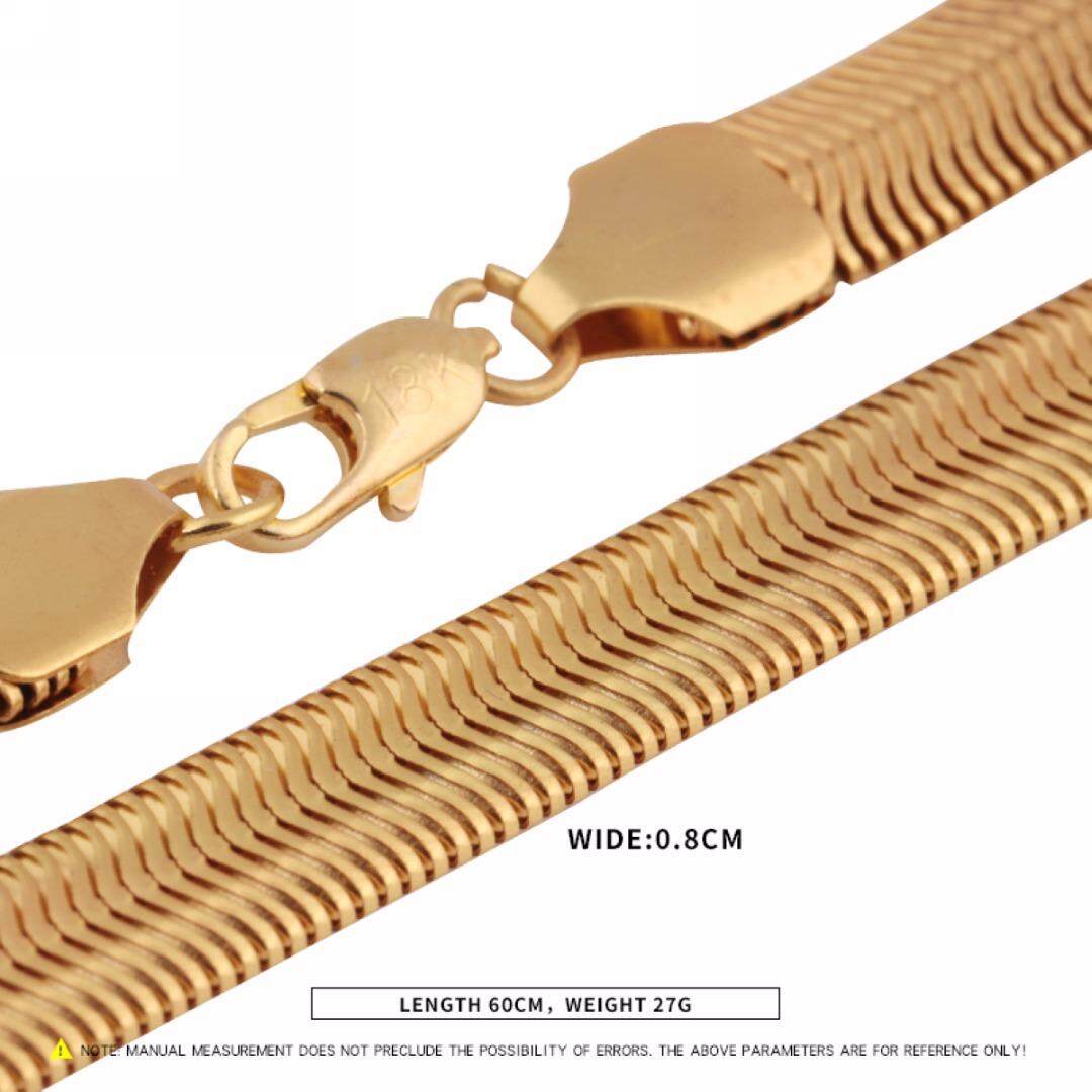 Vàng 18K Đầy Nam Nữ Rắn Vòng Cổ Chian Trang Sức Thời Trang 60Cm