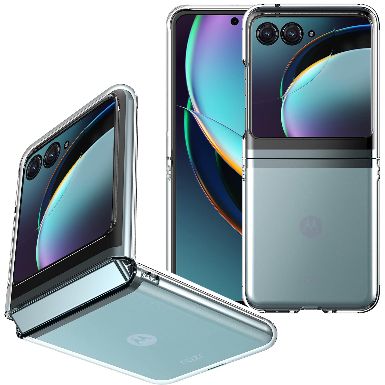 Miimall for Motorola Razr 40 Ultra 2023 Clear Case, Ultra-Thin Lightweight Crystal Clear Shockproof Protective Cover Case for Motorola Razr Plus 2023