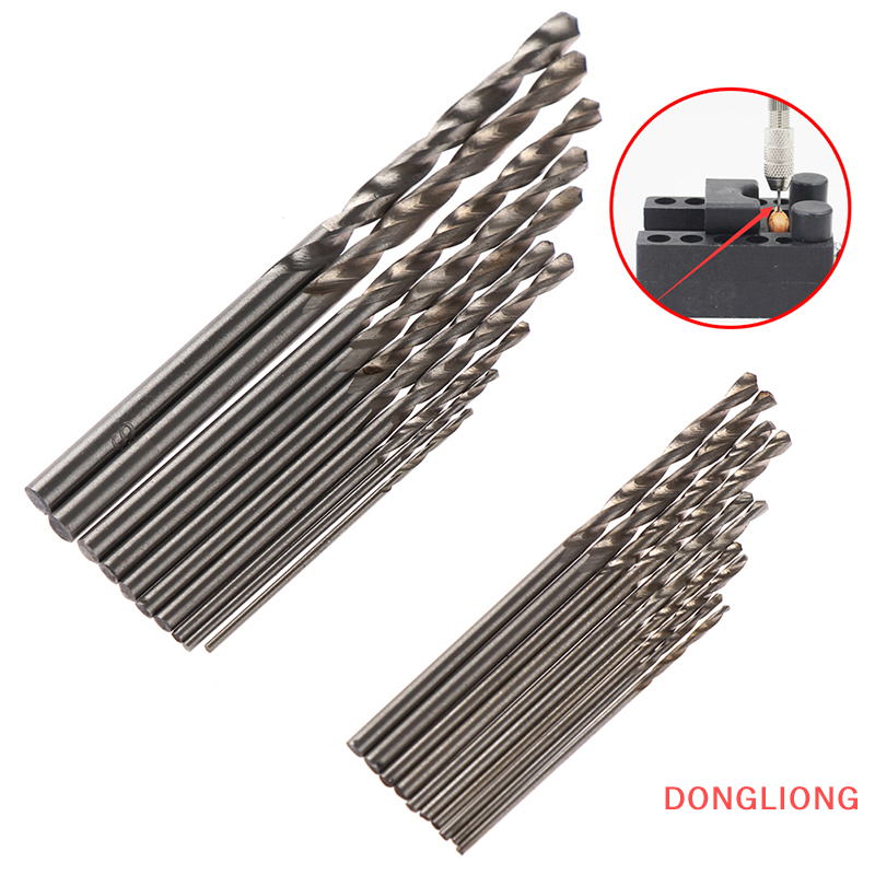 DONGLIONG 10Pcs/Box Mini Drill HSS Bit 0.8mm-3.0mm Straight Shank PCB Twist Drill Bits Set