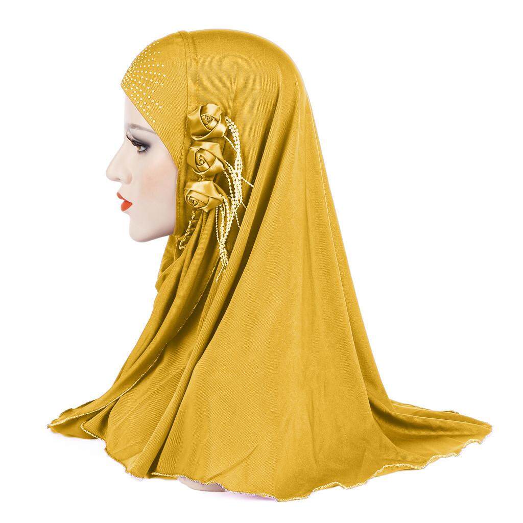 Muslim Summer Headscarf Ice Silk Breathable Flower Tassel Fashion Turban Hat