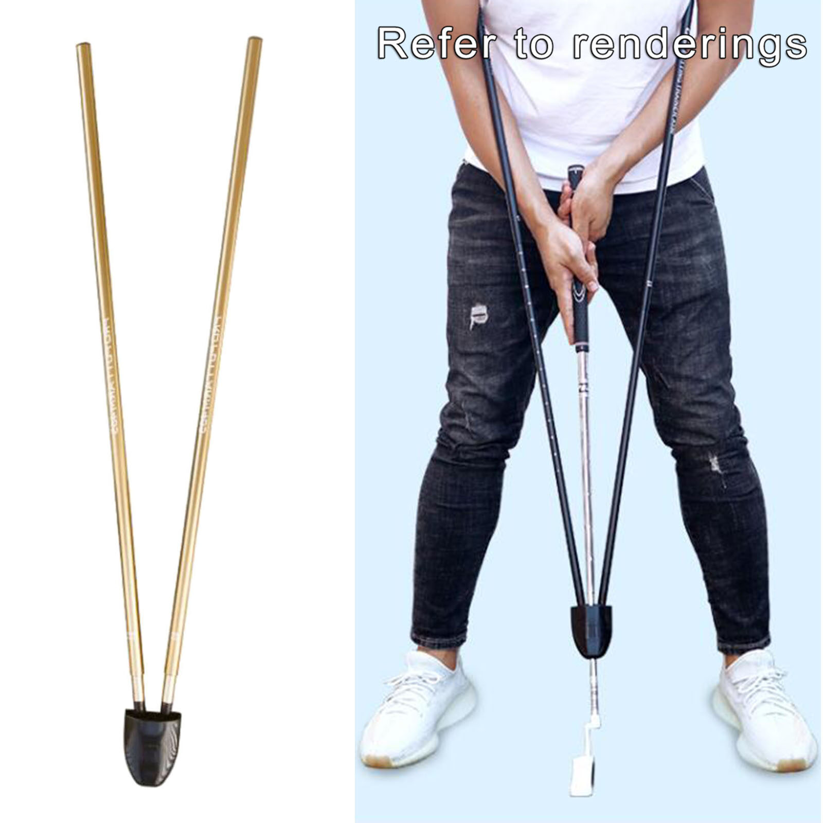 Hasune Golf Putting Trainer Aid Golf Putter Trainer Tool Attaches to Putter Shaft