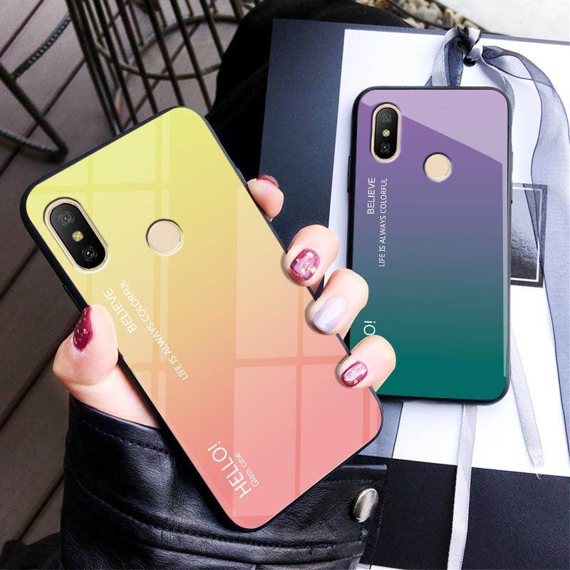 For "Xiaomi Redmi Note 5 Pro" Gradient Tempered Glass Back Cover Protective Phone Case