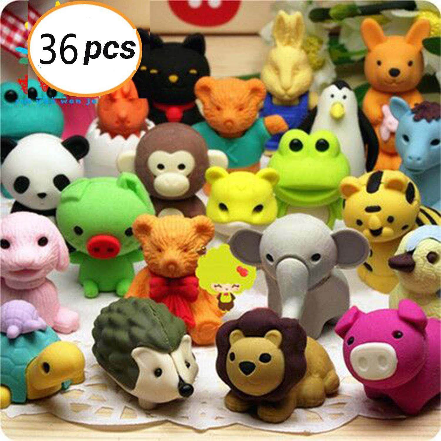 36 Pcs Animal Erasers, Non-Toxic Pencil Erasers, Removable Assembly Zoo Animal Erasers Puzzle Erasers for Party Favors, Fun Games Prizes,Kids Puzzle Toys