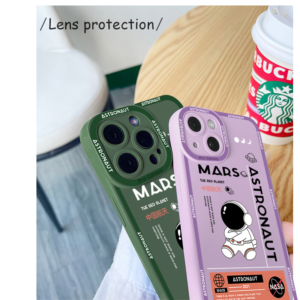Hontinga Casing Case For Xiaomi Redmi Note 9 Pro Note 9S Case Cartoon Cute NASA Soft Silicone Full Cover Camera Protection Shockproof Rubber Cases Back Cover Phone Casing Softcase For Boys Girls