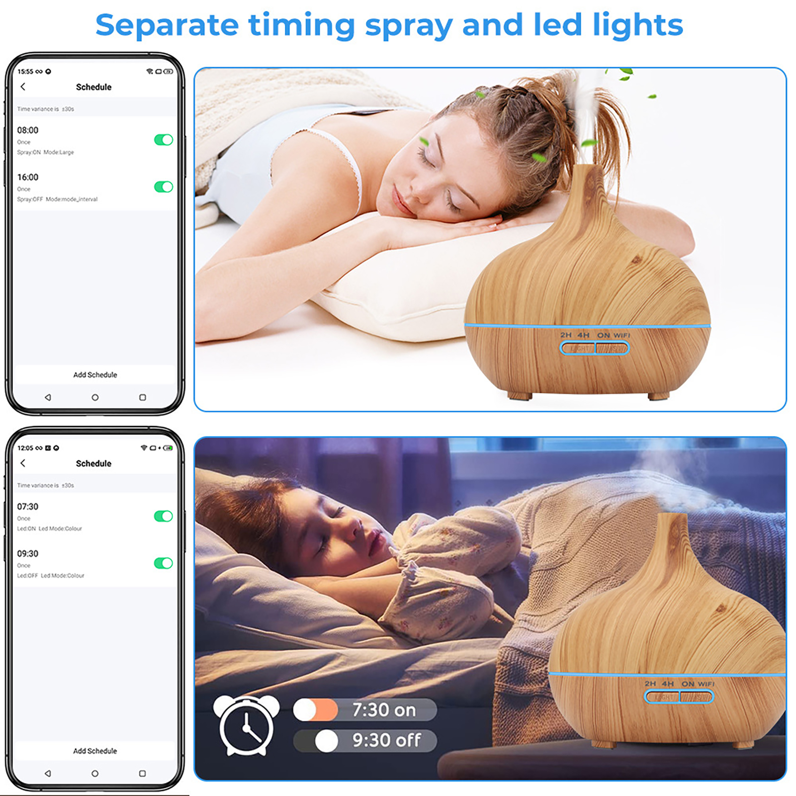 Aromatherapy and Home Fragrance 1 Set 400ML Essential Oil Diffuser Floor Standing Remote Control Voice-Control WIFI Smart Air Purifier for Office