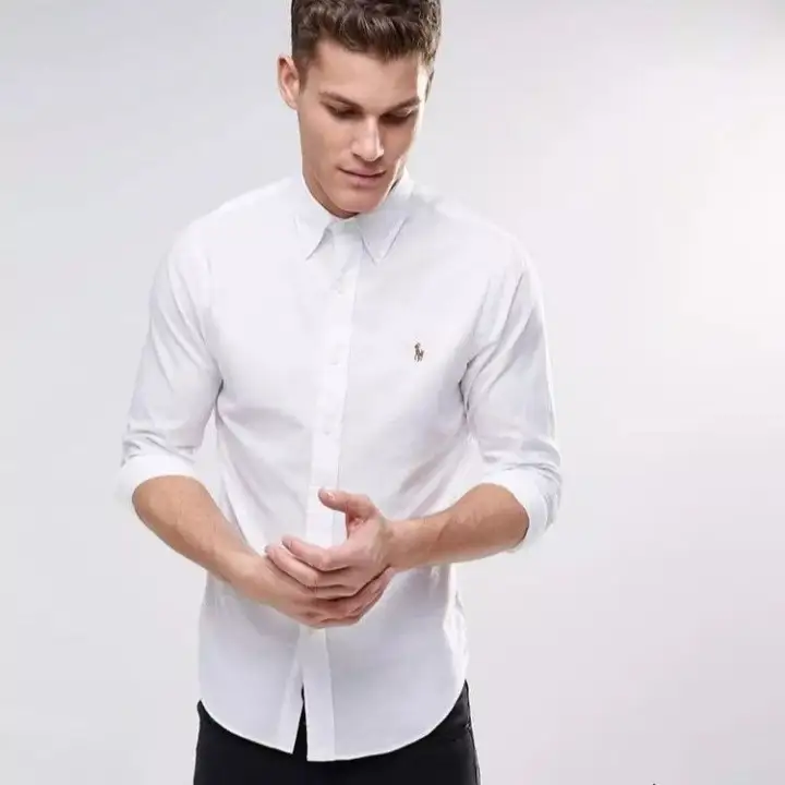 ralph lauren slim fit oxford white
