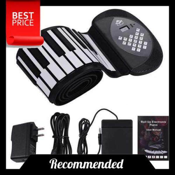 Best deal 88 Keys MIDI Roll Up Piano Electronic Silicon Keyboard Built-in Stereo Speaker 1200mA Li-ion Battery Support BT Connection Record Sustain functions (Black) Malaysia