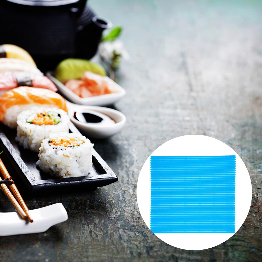 Thảm Cuộn Sushi Màu Xanh Nhà Bếp Dụng Cụ Làm Sushi Chống Dính Dụng Cụ Cuộn Sushi Bằng Nhựa Nhật Bản Thảm Đĩa Sushi Tự Làm Tại Nhà